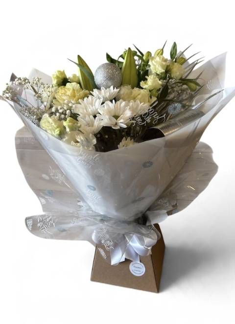 Christmas Florist Choice White Handtied