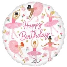 Happy Birthday Ballerina Helium Balloon