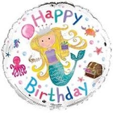 Happy Birthday Mermaid Helium Balloon