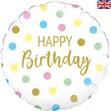 Happy Birthday Pastel Dots Helium Balloon