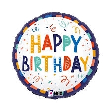Happy Birthday Streamers Helium Balloon