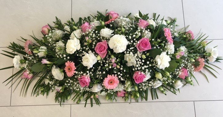 Pink & White Coffin Spray