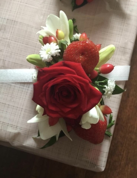Red Rose & Strawberry Wristband