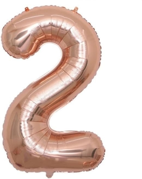 Rose Gold 2 Shaped Number Balloon