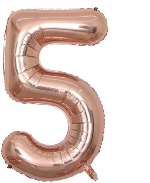 Rose Gold 5 Shaped Number Balloon