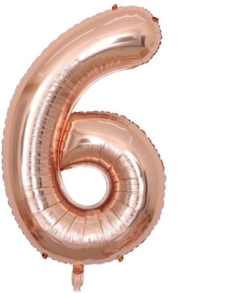 Rose Gold 6 Shaped Number Balloon