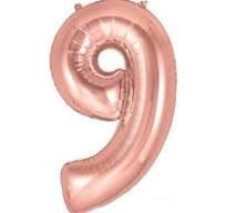 Rose Gold 9 Shaped Number Balloon