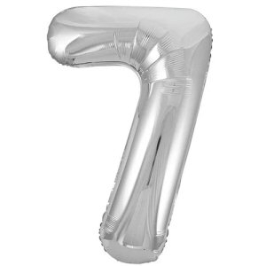 Silver 7 Shaped Number Balloon