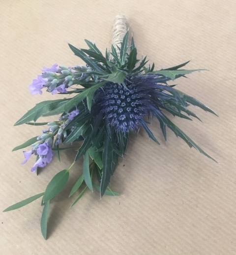 Thistle & Lavender Buttonhole