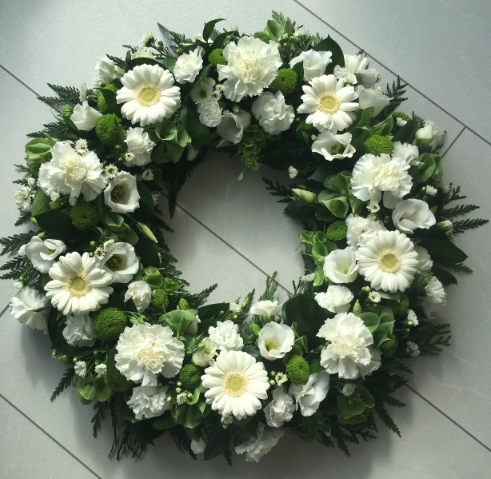White Wreath Funeral Tribute